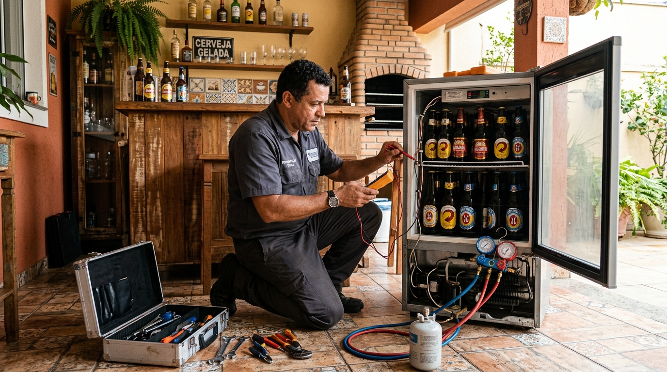Aplicação de gás refrigerante em cervejeira atendida em Ponta Grossa‑PR